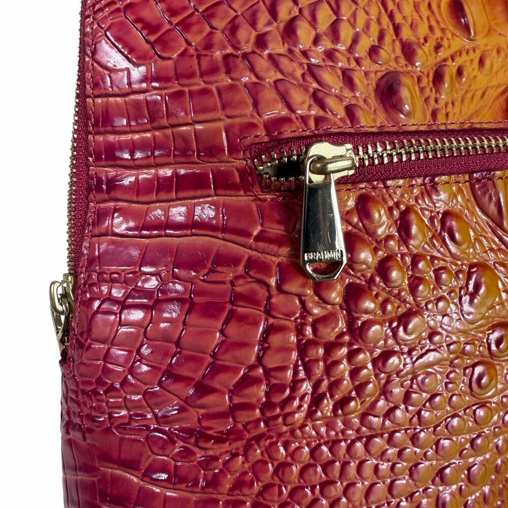 Brahmin Felicity Melbourne Leather Backpack Passion Fruit Sunset - Picture 12 of 12